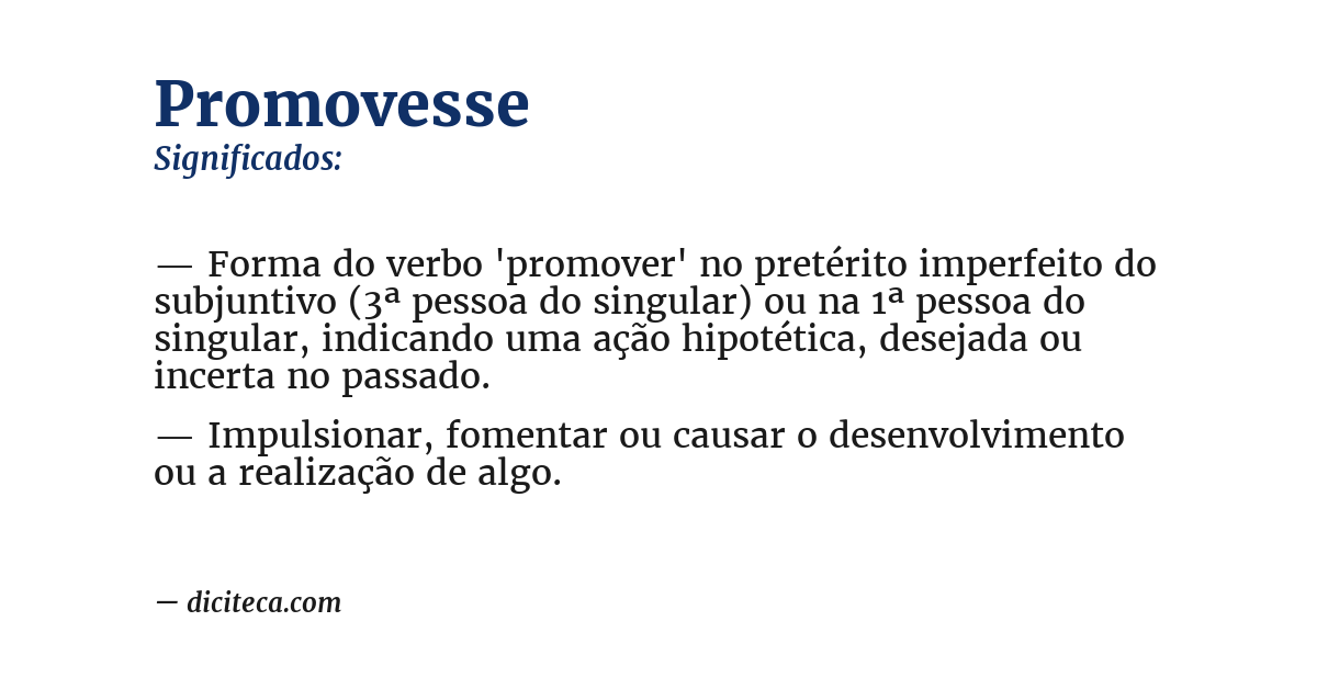 Significado de promovesse