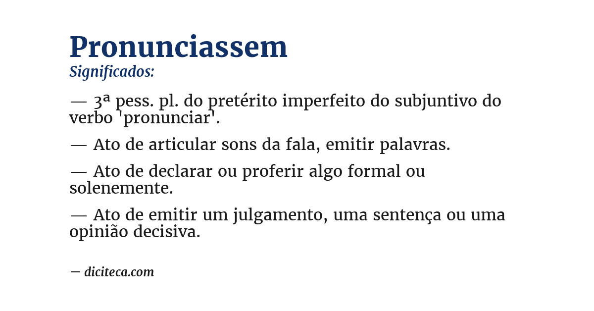 Significado de pronunciassem