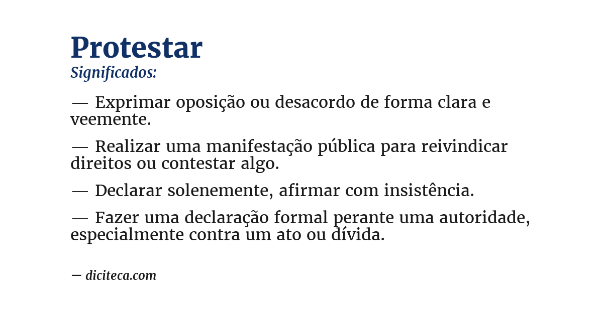 Significado de protestar