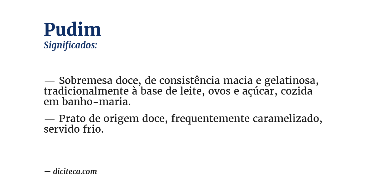 Significado de pudim