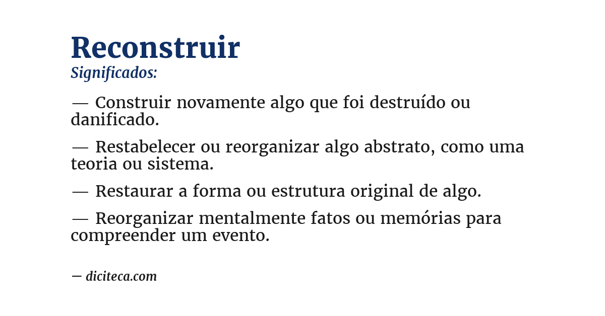 Significado de reconstruir