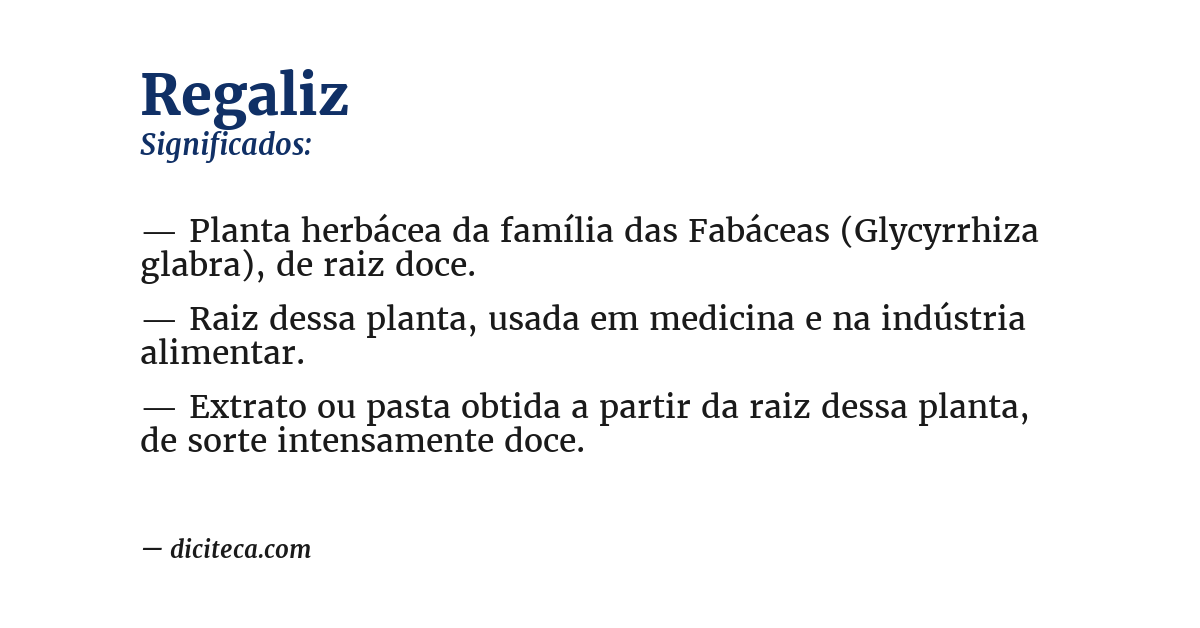 Significado de regaliz