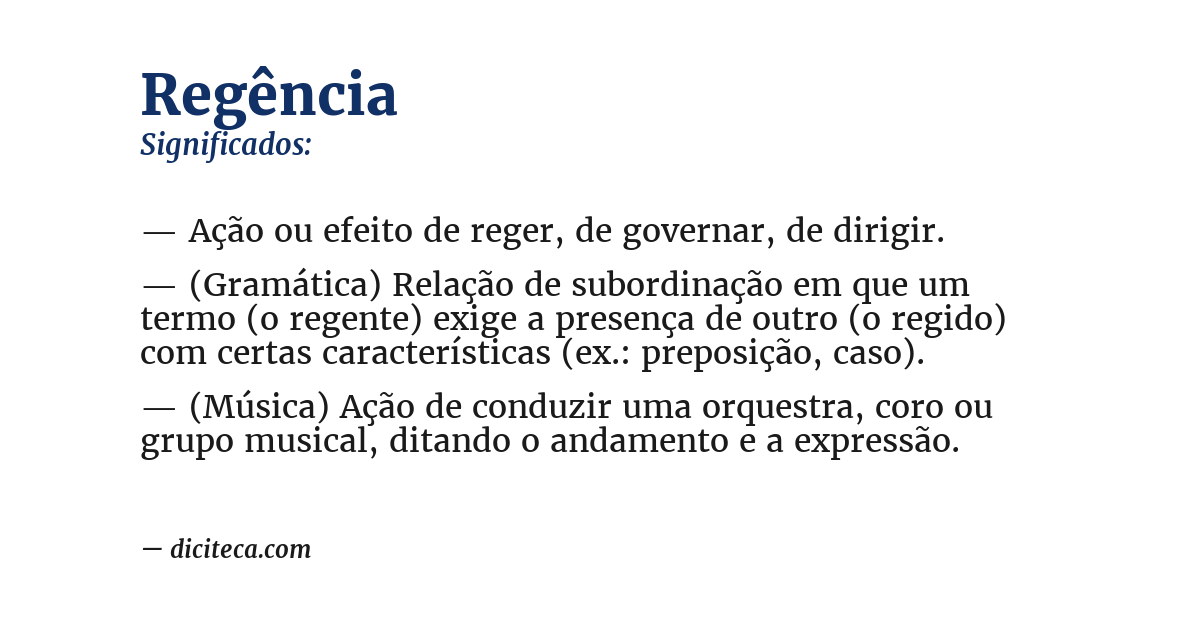 Significado de regência