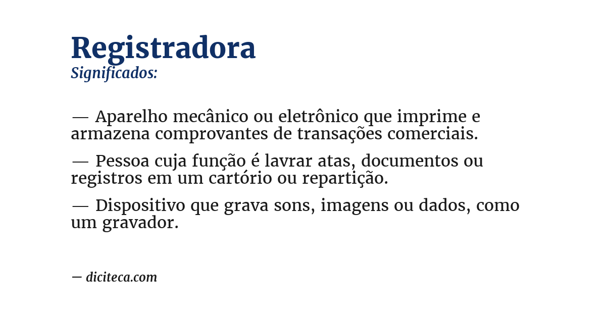 Significado de registradora