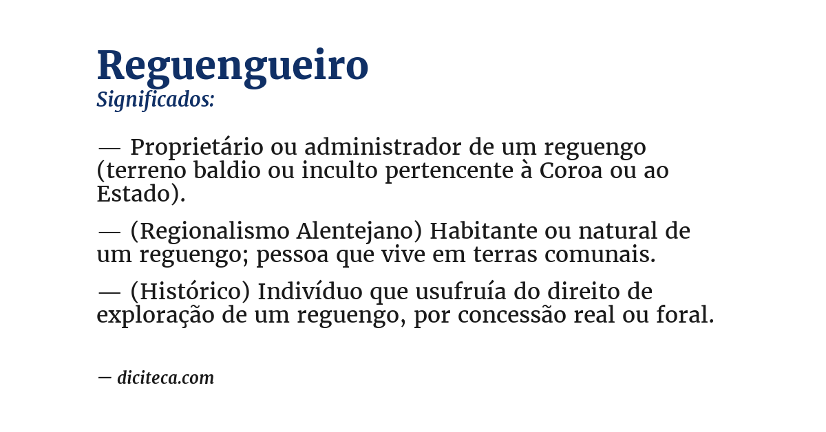 Significado de reguengueiro