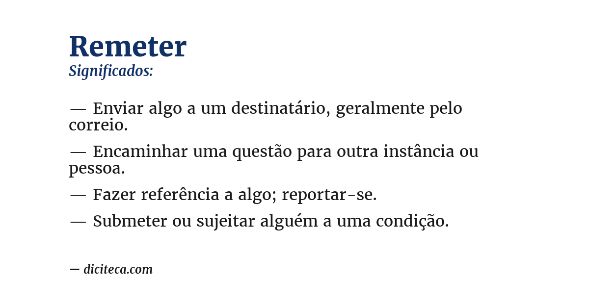 Significado de remeter