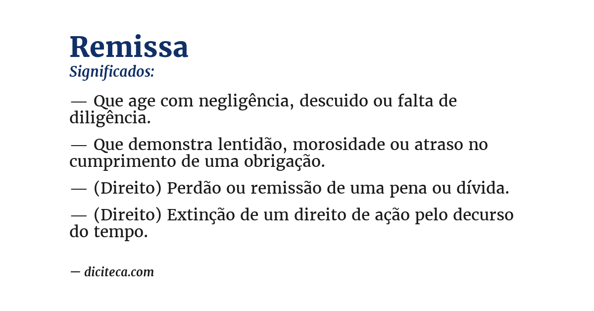 Significado de remissa