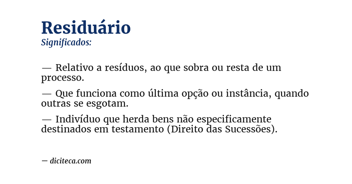 Significado de residuário