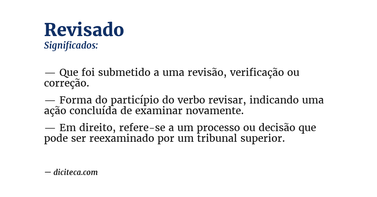 Significado de revisado