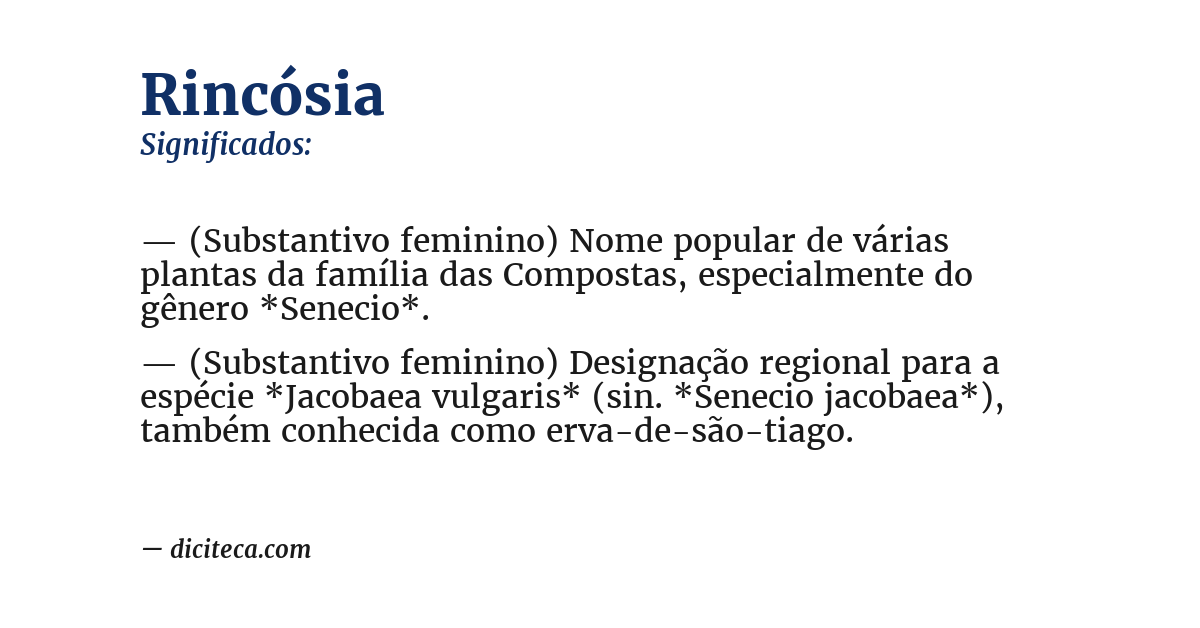 Significado de rincósia