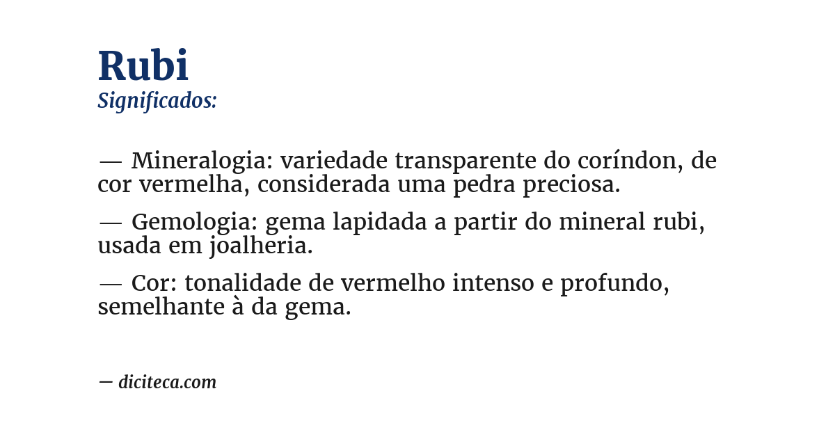 Significado de rubi