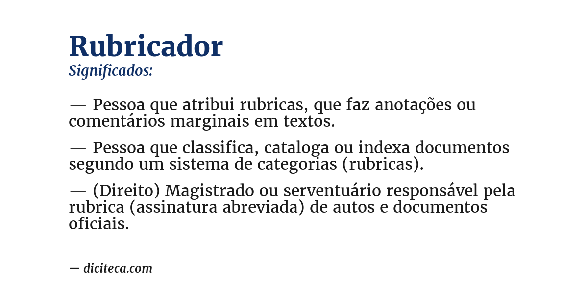 Significado de rubricador