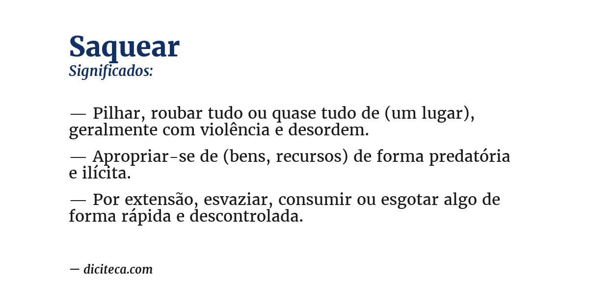 Significado de saquear