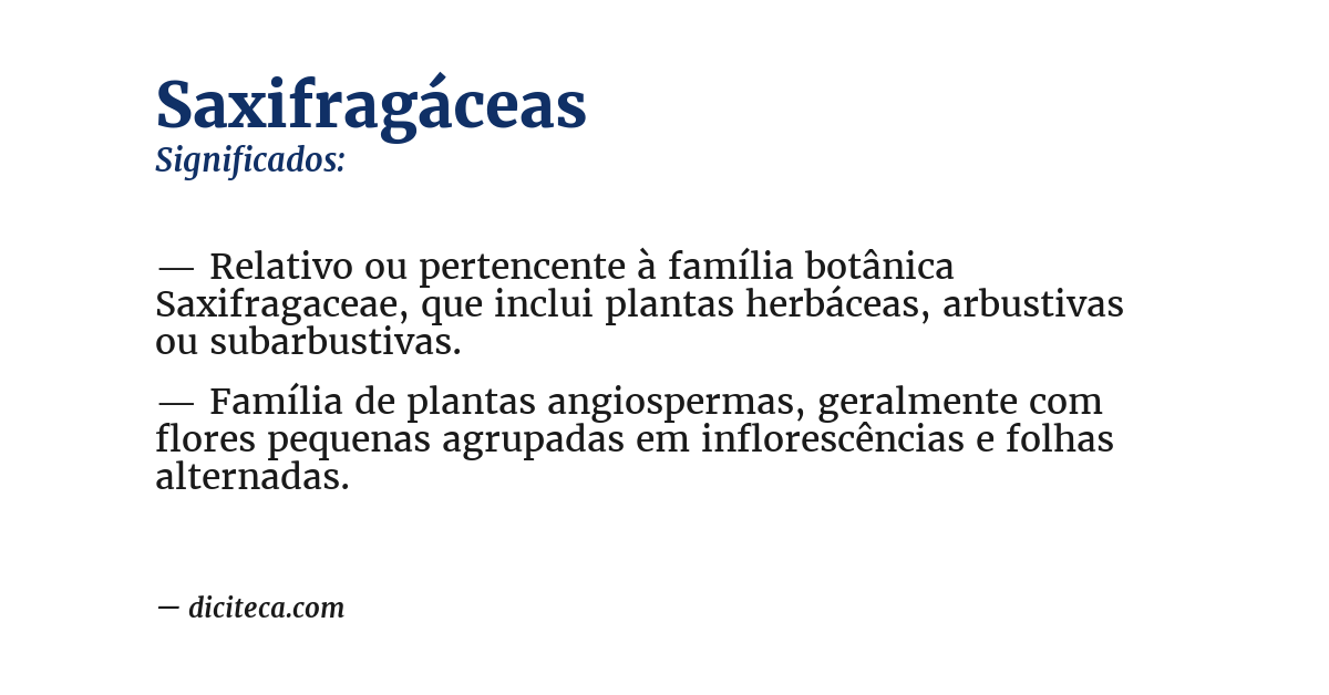 Significado de saxifragáceas