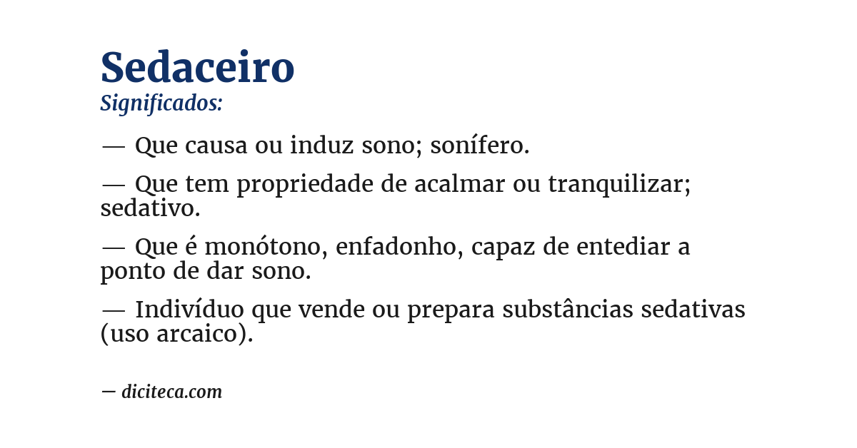 Significado de sedaceiro
