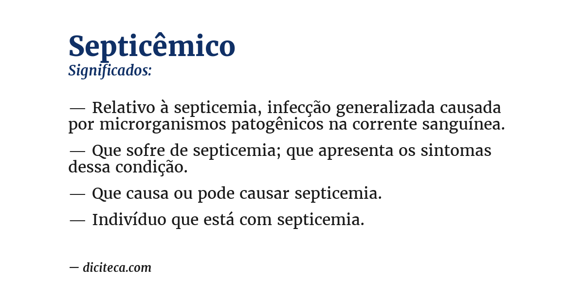 Significado de septicêmico