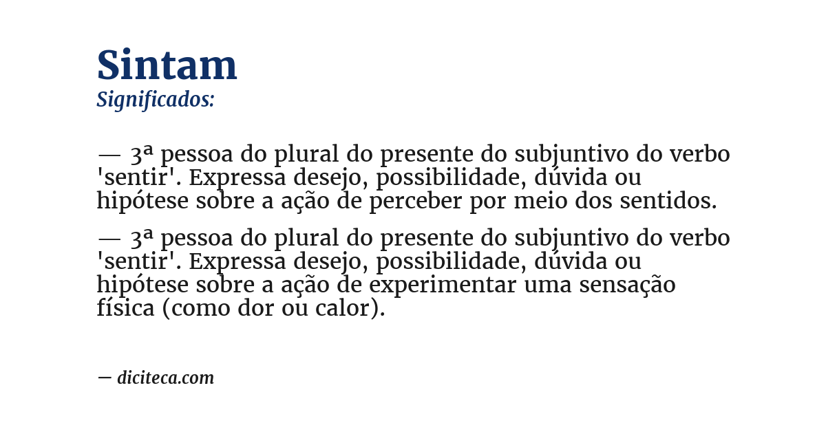 Significado de sintam