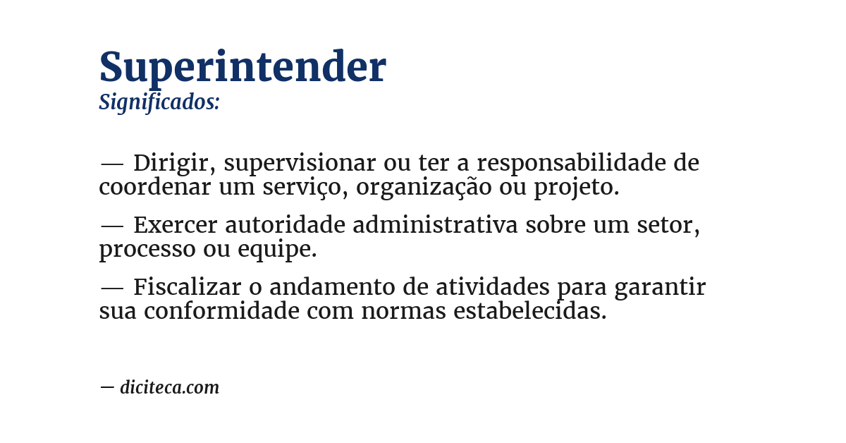 Significado de superintender