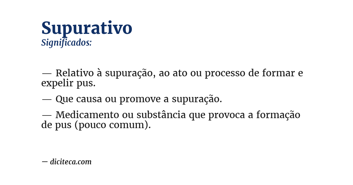 Significado de supurativo