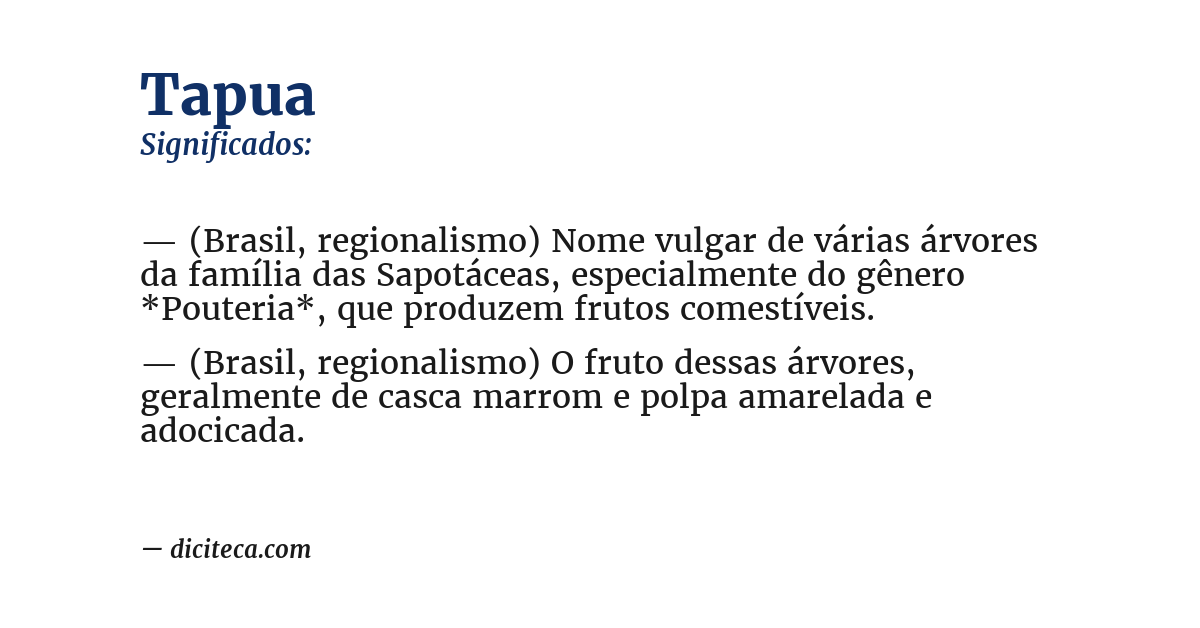 Significado de tapua