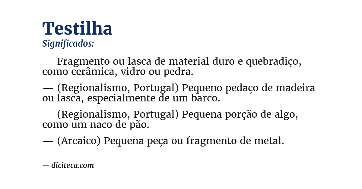 Significado de testilha