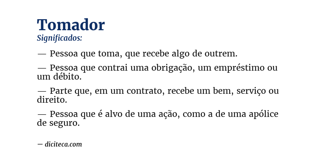 Significado de tomador