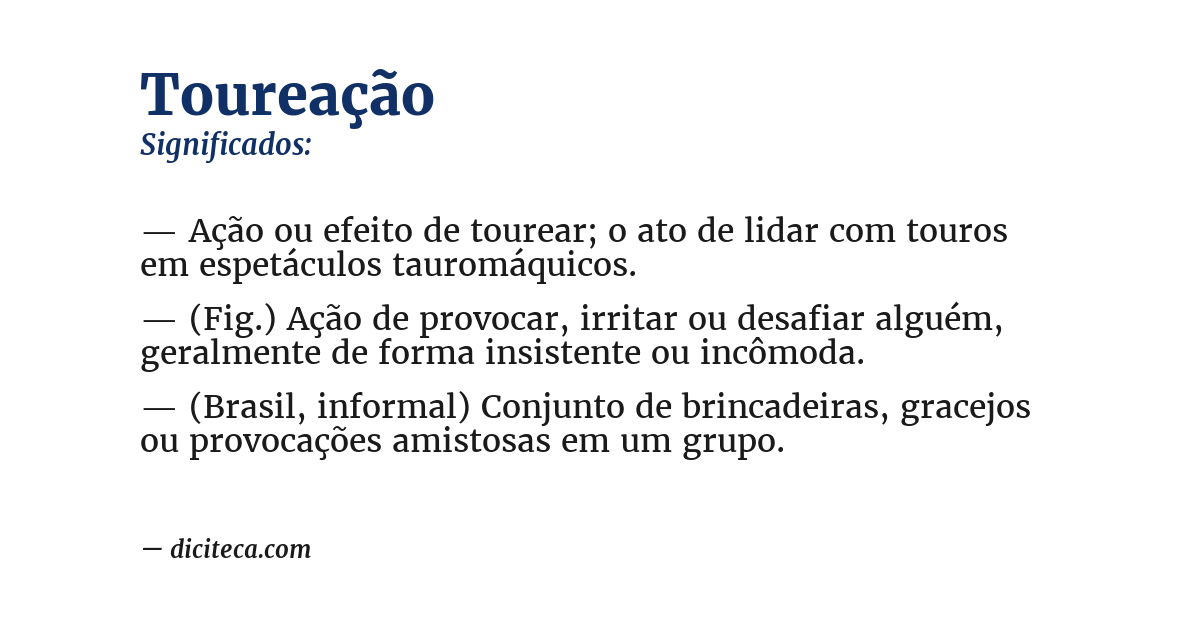 Significado de toureação