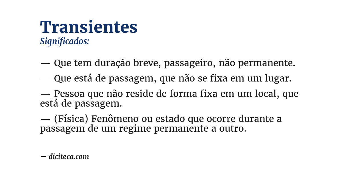 Significado de transientes