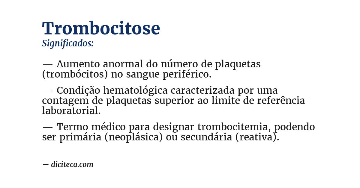 Significado de trombocitose