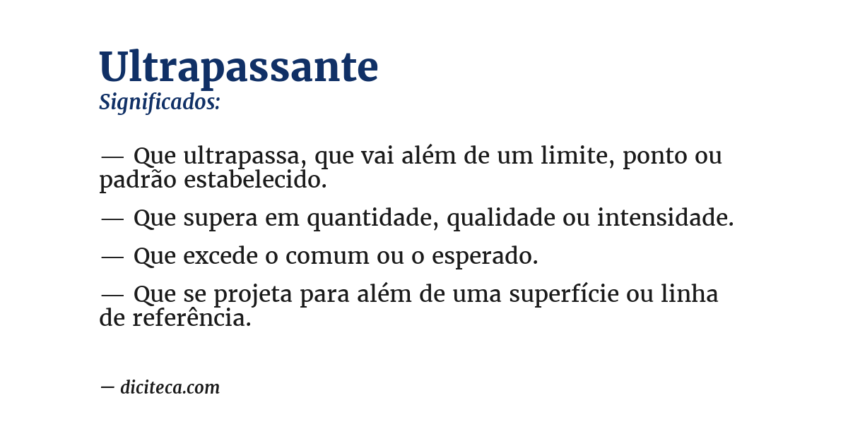 Significado de ultrapassante