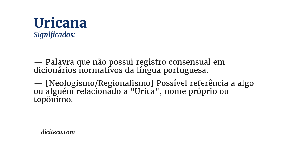 Significado de uricana