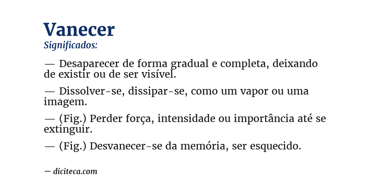 Significado de vanecer