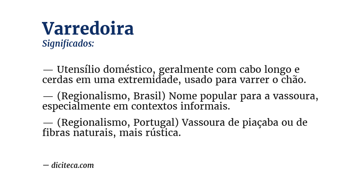 Significado de varredoira