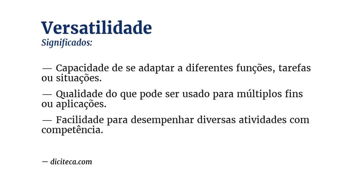 Significado de versatilidade