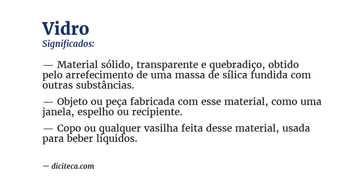 Significado de vidro