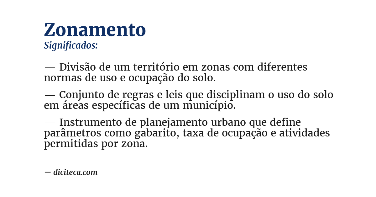 Significado de zonamento