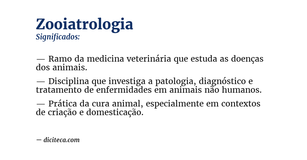 Significado de zooiatrologia