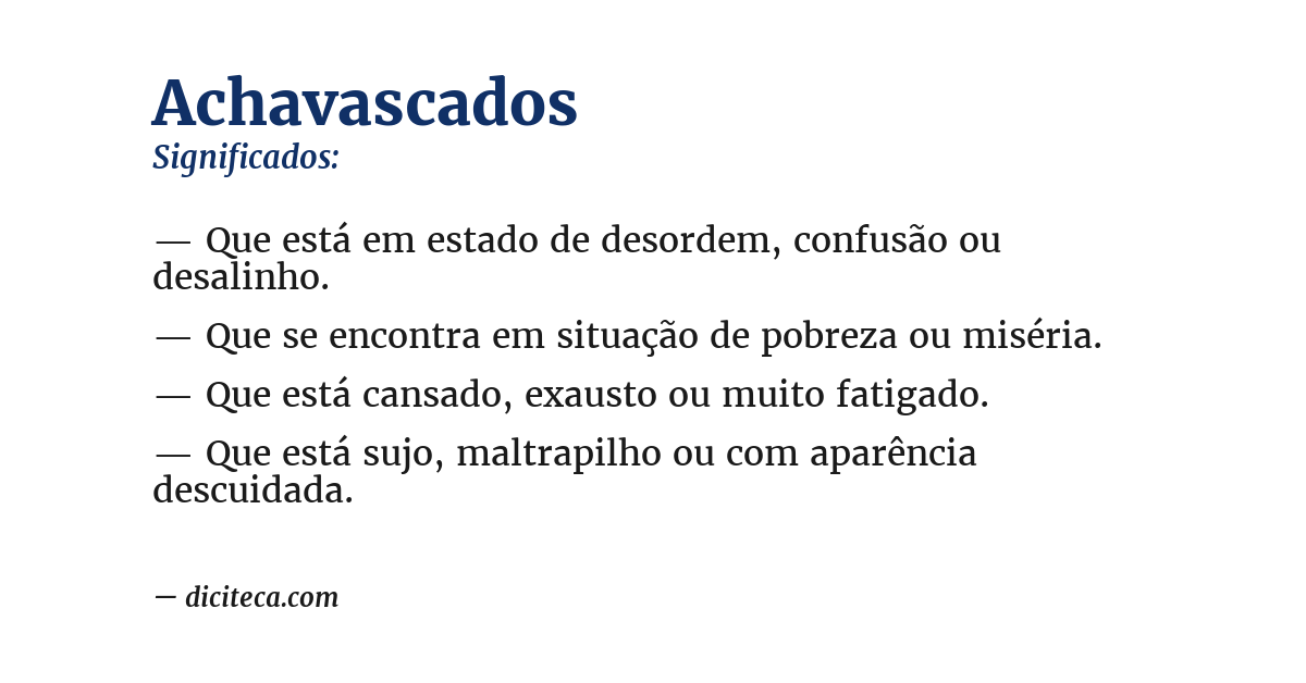 Significado de achavascados