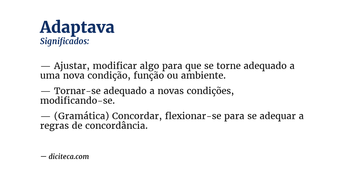 Significado de adaptava