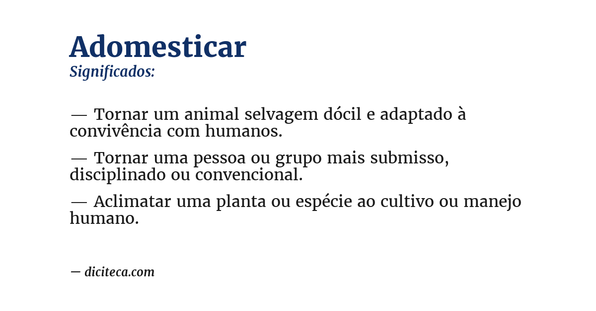 Significado de adomesticar