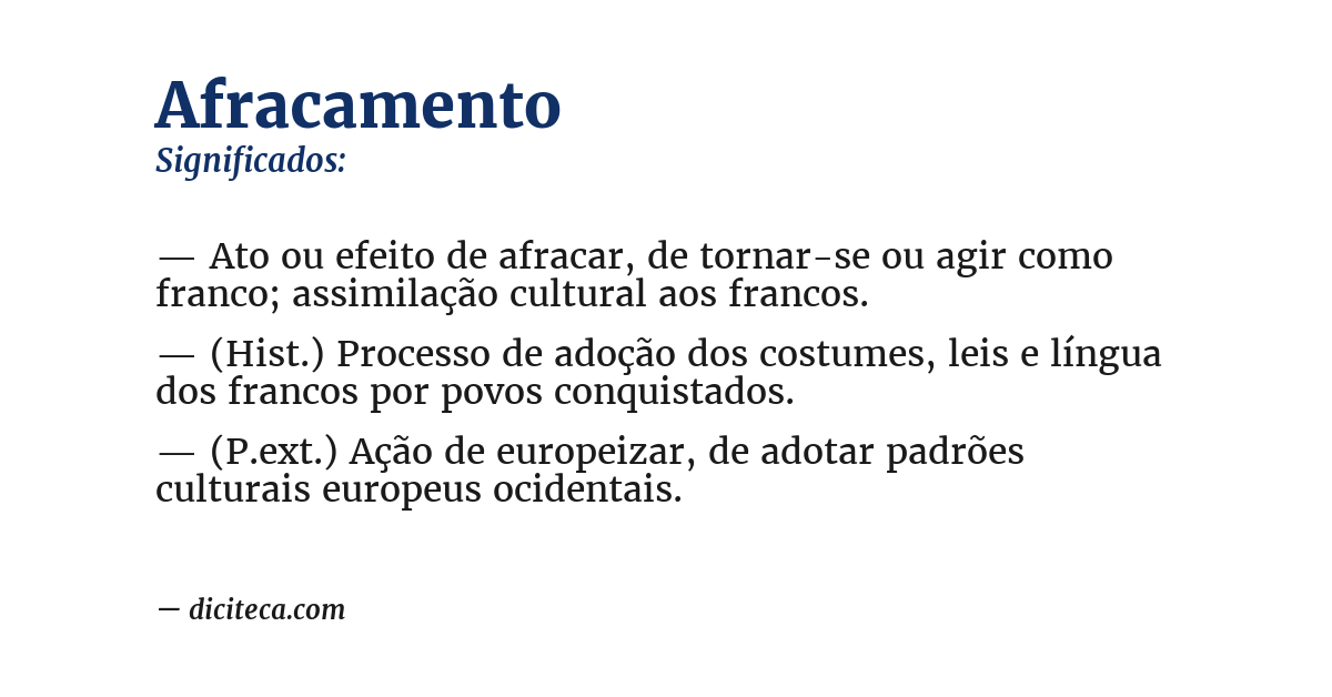 Significado de afracamento