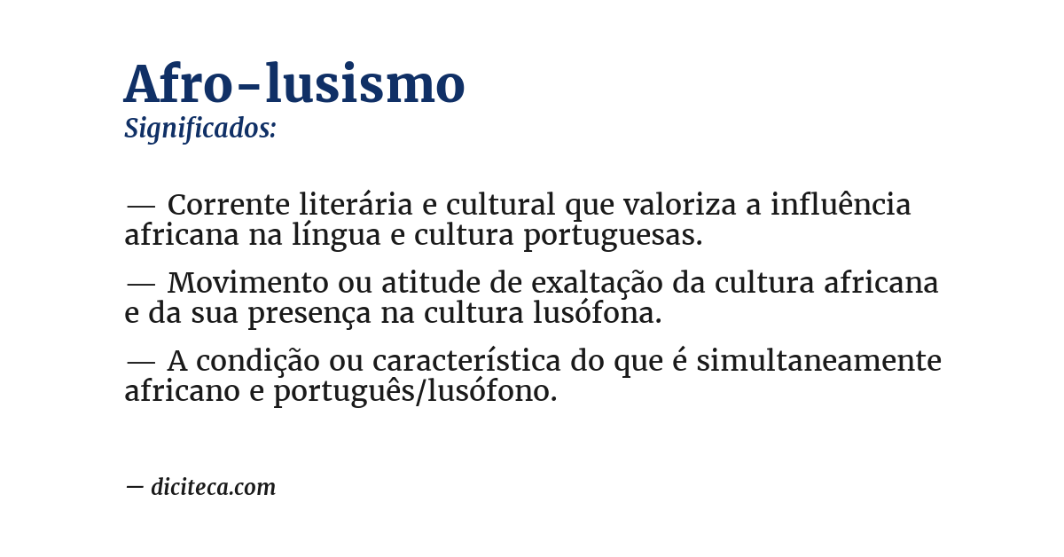 Significado de afro-lusismo
