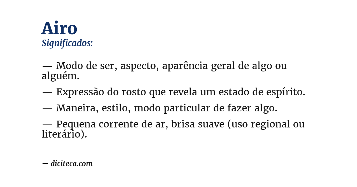 Significado de airo