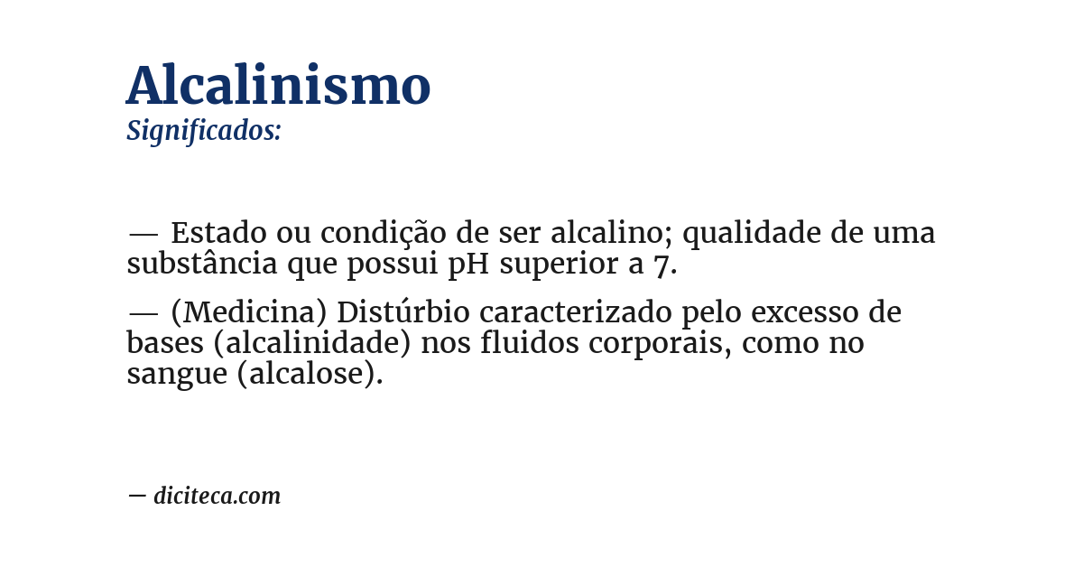 Significado de alcalinismo