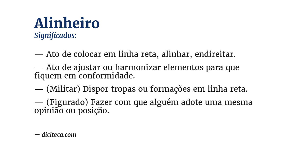 Significado de alinheiro