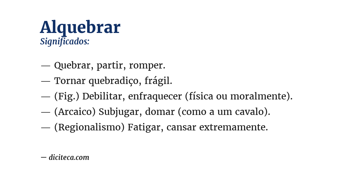 Significado de alquebrar