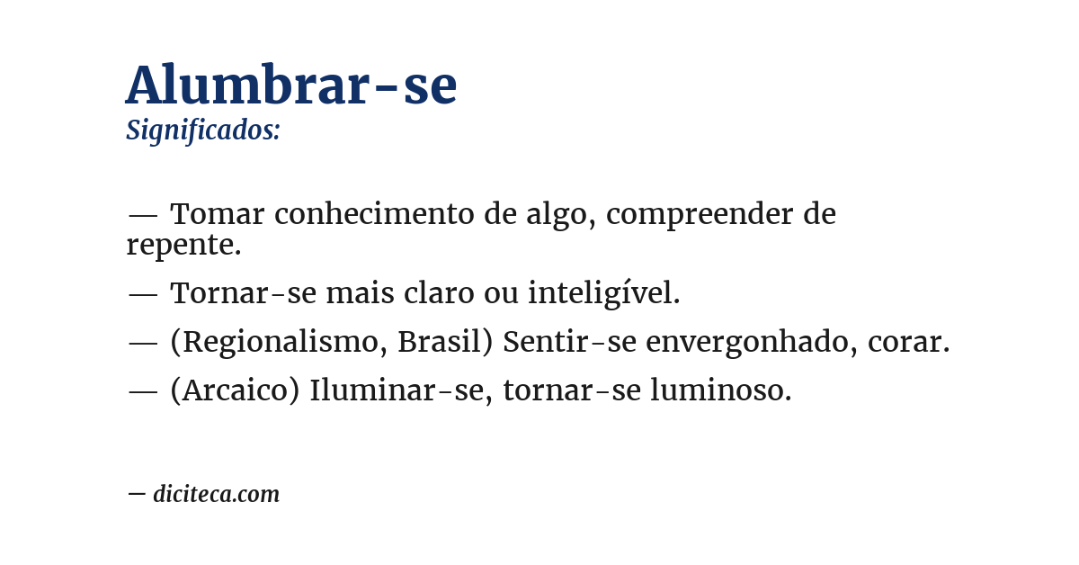Significado de alumbrar-se
