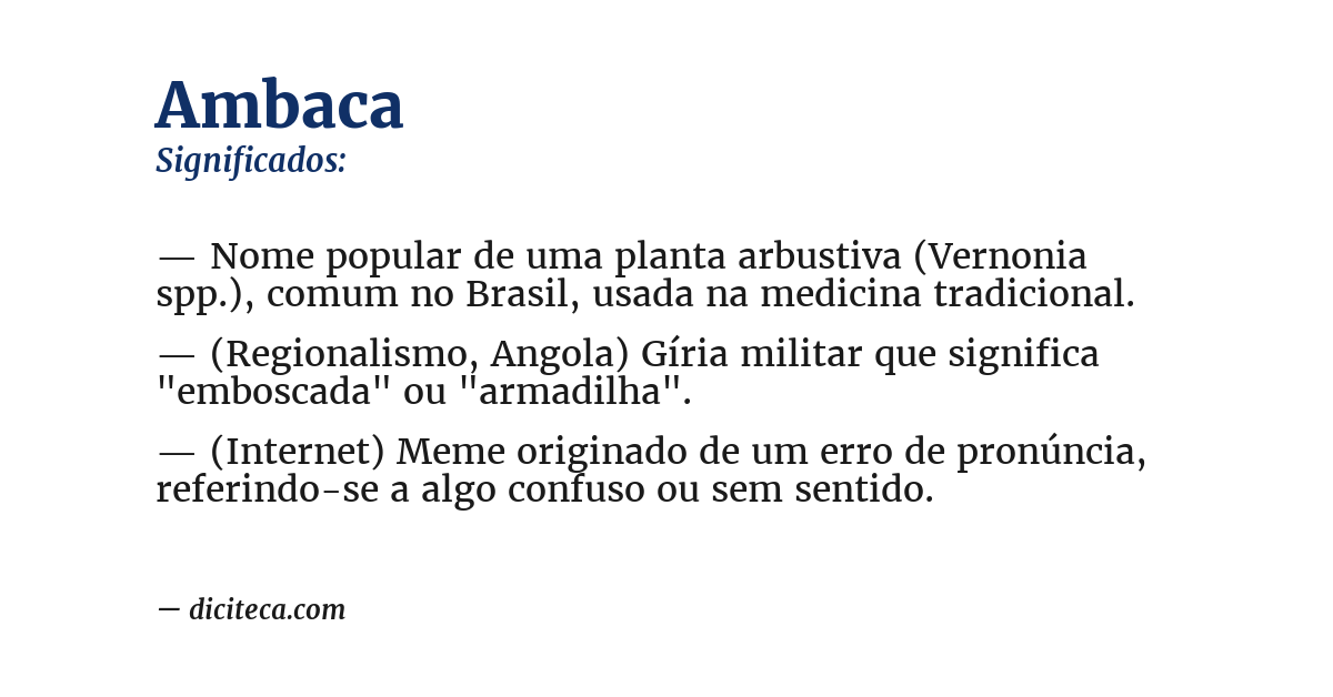 Significado de ambaca