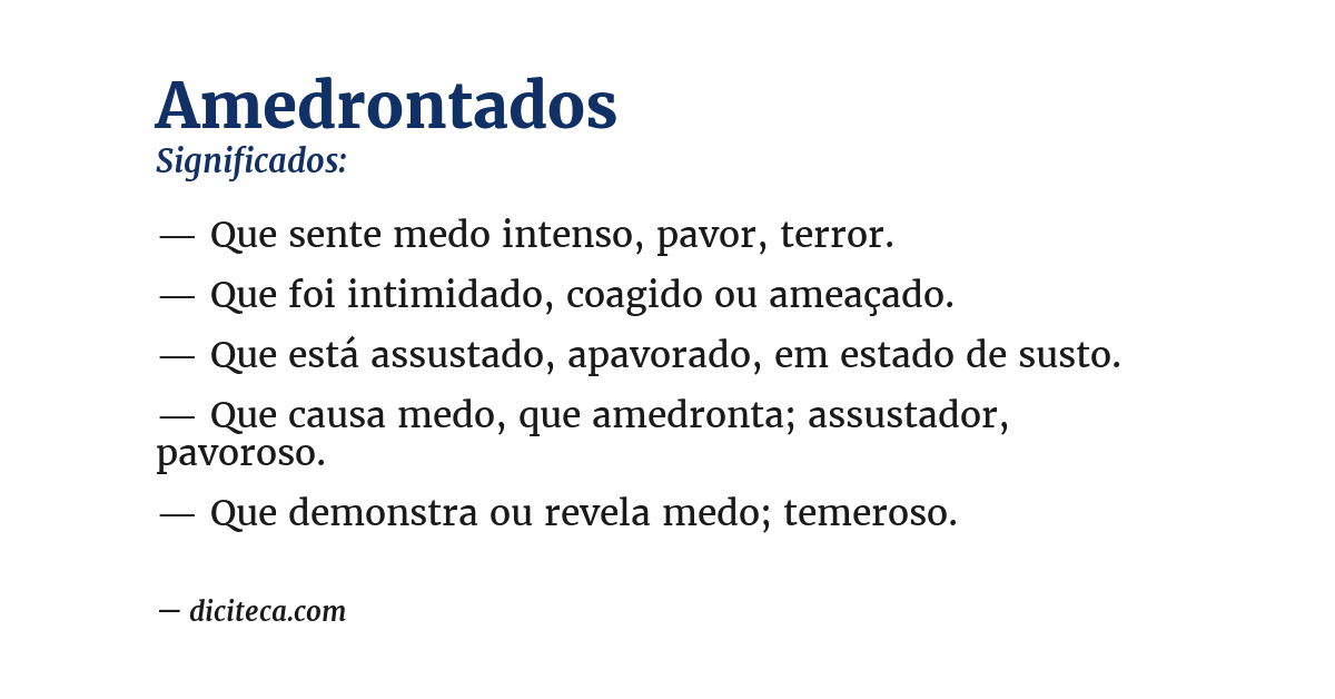 Significado de amedrontados