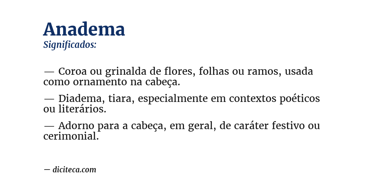 Significado de anadema